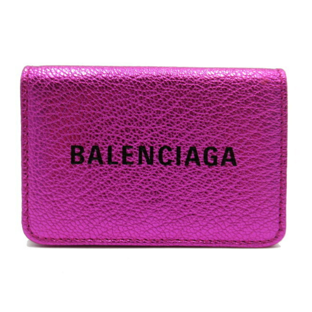 Balenciaga Compact Trifold Wallet Leather Pink